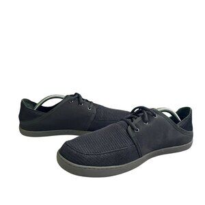 Olukai Mens Nohea Lace Mesh Dark Grey Low Top Sneakers w/ Fold Down Heel 10.5 US